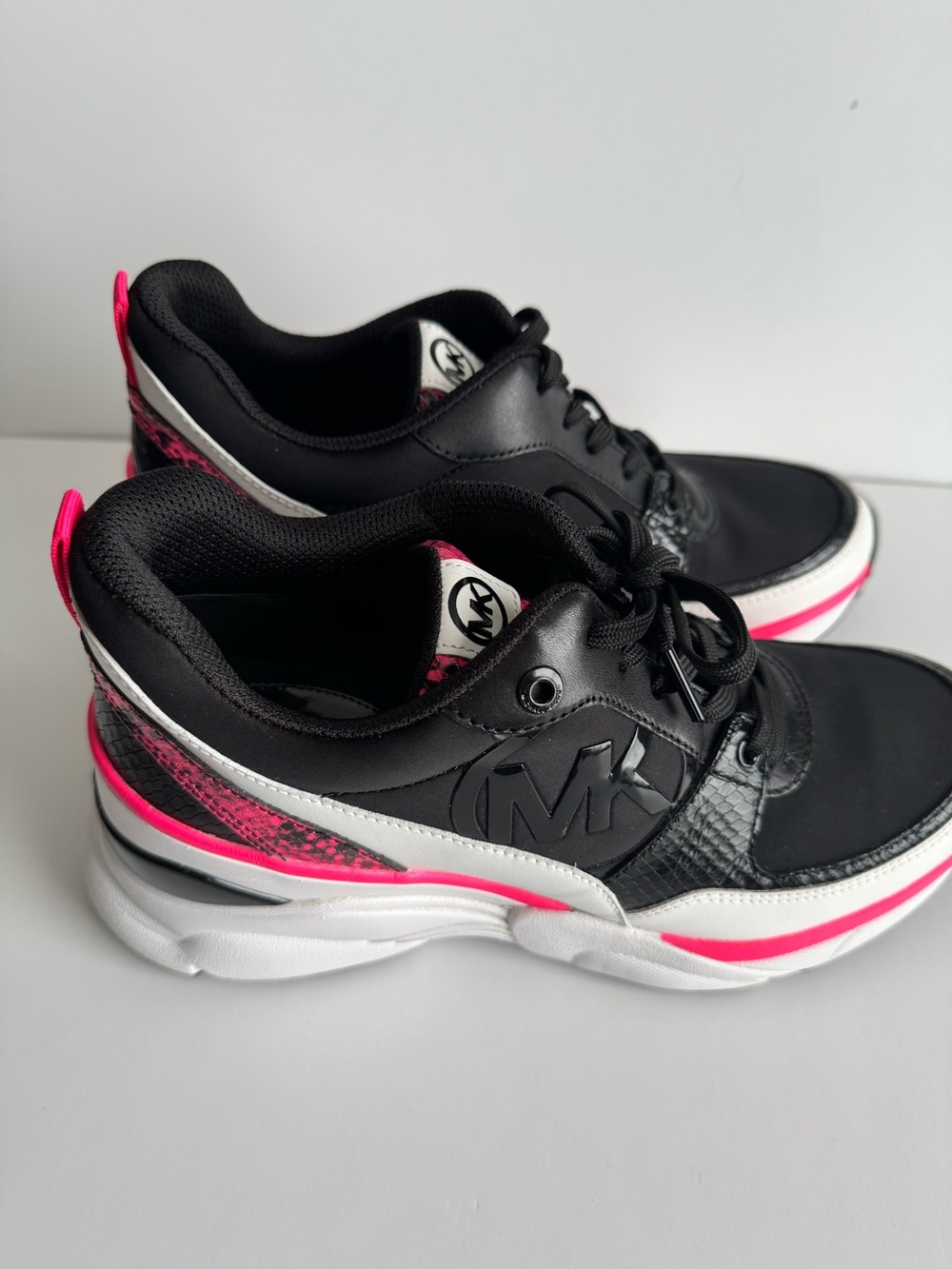 Michael Kors Women’s Black & Hot Pink Mickey Trainer Sneaker